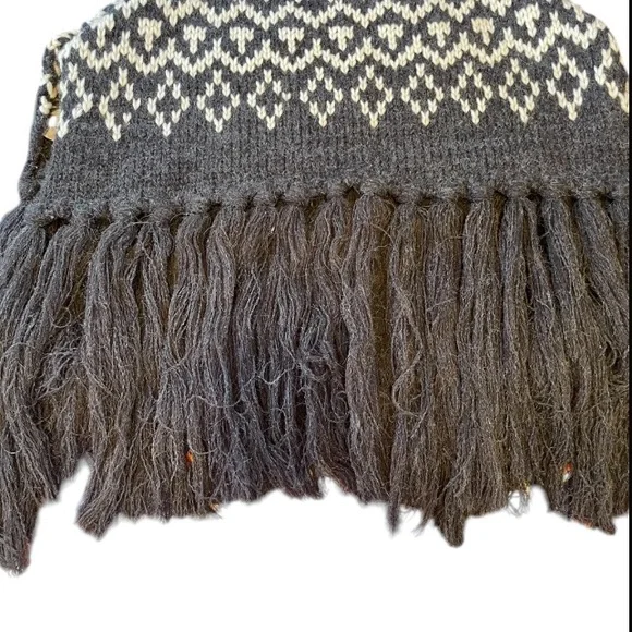 Anthropologie Scarf Womens Fringed Turtleneck Collar Boho Southwest Cowgirl Fall - Picture 9 of 13